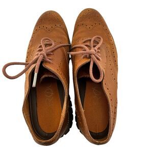 Cole Haan Zerogrand Wingtip Oxford Shoes Men's Size 10.5 British‎ Tan Brown